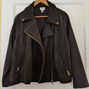 Ava & Viv Black Suede Moto Jacket (1X)